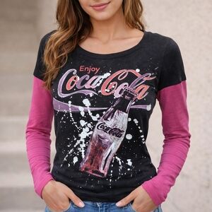 Coca-Cola Black Long Sleeve Jersy T-Shirt